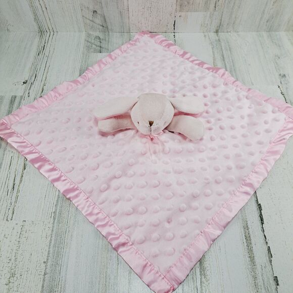 Pro Goleem Pink Bunny Rabbit Lovey Baby Security Blanket Satin 16"x16" Soother - Picture 11 of 13